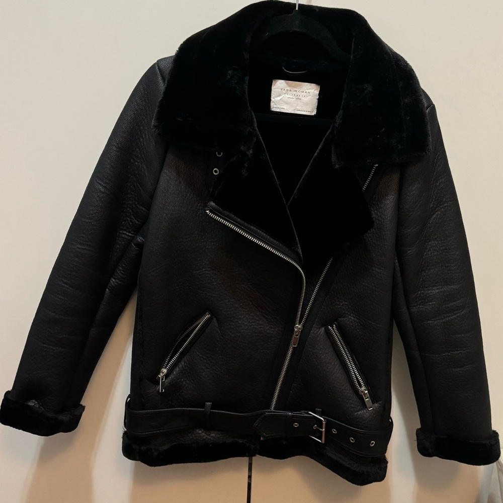 Zara faux Shearling Double Faced Jacket XS
